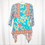 Anthropologie X Tolani Collection Patchwork Floral Boho Top Handkerchief Hem Photo 3