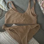 frankie's bikinis Frankie’s Bikini Tan Ribbed Bikini Photo 2