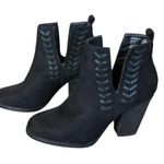 Dominique Nicole Womens Black Presley Ankle Boots Size 7M Lace Detail Faux Suede Photo 0