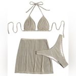 SweatyRocks Women's 3 Piece Zebra Striped Bikini Swimsuit & Beach Skirt Bathing Suit (165) Photo 7