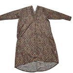 Atelier JAD Vintage Sheer Coverup Maxi Dress Brown Paisley Boho Size Medium Photo 0