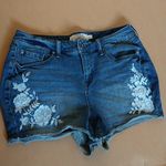 Torrid  Blue Jean Shorts with Floral Embroidery Photo 0