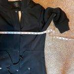 Cavalini  Women's Black Jacket. Tie at Waist, Faux Sherpa Hood, Pockets.  Size PM Photo 2