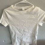 H&M White Ribbed Tee Photo 0