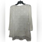 Coral Bay  Lagenlook Top White Fishnet 3/4 Sleeve Tee Size XL Photo 1