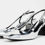 Zara Metallic High Heel Slingback Shoes Photo 0