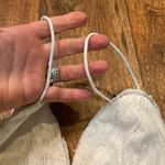 Aooksmery Dress White Lace Womens Small V Neck Lace‎ Up Back Spaghetti Strap Photo 3