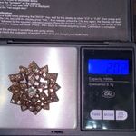 Vintage Unsigned Starburst Snowflake Rhinestones Brooch Photo 7