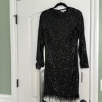 Nanette Lepore Black Sequin Long Sleeve Cocktail Dress Photo 5