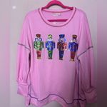 Southern Stitch NWT Pink Sequin Nutcracker Oversized Holiday Sweatshirt L Photo 7