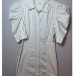 Frame  Gillian Puff Sleeve Cotton Mini Dress in Cream/Ecru size Small $398 NWT Photo 7