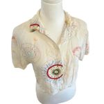 Forever 21  crop short sleeve button up astrology design womens size small Photo 2