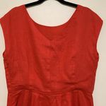 Lucy & Laurel  100% linen woman burnt orange dress size 10 v back Photo 3