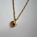 Gold locket heart necklace with vintage vibe Photo 4