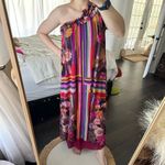 Fuzzi Women’s Small Cactus One Shoulder MIDI Dress Pink Photo 2