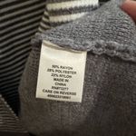 Elle  White Gray Striped Open Cardigan Sweater Plus XXL Photo 5