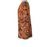 Laundry by Shelli Segal  Gathered Sleeve Floral Mini Dress Pumpkin Teal Size 16 Photo 2