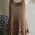 Vintage y2k concert festival summer beige tan khaki sleeveless u Photo 2