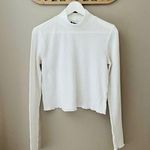 Urban Outfitters  Long Sleeve Waffle Knit Crop Top Ivory Sz Large Photo 0