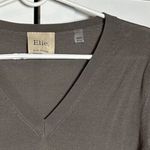 Tahari  Womens Sweater‎ V Neck Long Sleeve Brown XS Photo 7