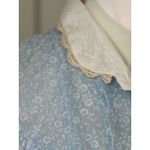 Vintage Lynn Blue Floral Lace Collar Moo Moo Dress Photo 7