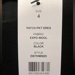 Helmut Lang  Womens Black Leather Wool Blend Sleeveless Belted Patch Pocket Dress Photo 3