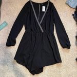 Torrid Black embellished georgette romper with pockets long sleeve never worn  Photo 0