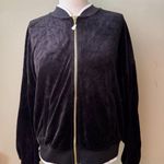 Juicy Couture Black Label Track Velour Ruched Sleeve Jacket Pitch Black Size M Photo 0