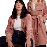 OAT NEW YORK Open Front Pink Faux Suede Trench Coat Size XL New w/ Tag MSRP $149 Photo 0