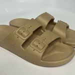 Freedom Moses sandals 2 strap slides slip on tan size 10 Photo 1