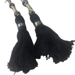 Figue Silk Strapless Blue Chevron mini dress size Small Tassel Photo 4