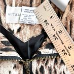 Vtg 90s 80s Vital Zone 100% SILK Hip Hop Bomber all over jacket M Animal Print Black Size M Photo 4