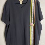 Vintage Bechamel 1X Black Colorful Shirt Top Embroidered Fruit Lemons‎ Oranges Photo 0