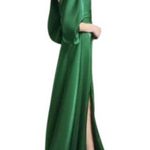Sachin + Babi  Emerald Green Size 10 Angelina Cutout Balloon Sleeve Gown NWT Photo 3