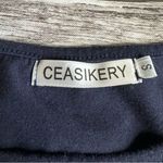 Ceasikery Women's Casual T Tee Shirt S SM Small Navy Blue White Black Colorblock Photo 6