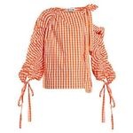 Teija Orange Gingham Women's Top Size 10 Photo 0