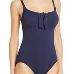 Tommy Bahama New. navy lace front swimsuit. Photo 0