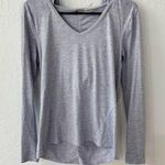 Zella Purple White Stripe Pullover Long Sleeve Hood Relaxed Oversize Small Photo 0