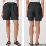 Eileen Fisher  Airy Organic Cotton Twill Shorts Black 2X Photo 2