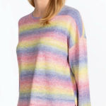 Johnny Was Sunrise Pullover Sweater Small Multicolor NEW Rainbow Wool Blend Photo 0