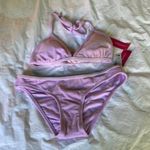 Xhilaration Terry Triangle Bikini Top and Bottom Lavender Photo 2