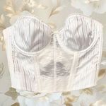 Lady Manhattan Vintage Bustier Bra Corset Top White 36B M Medium Size undefined Photo 0