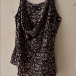 Zenobia  Black and Pink Floral Camisole Photo 6