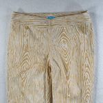 J. McLaughlin Cropped Pattern Pants Women’s Size 2 Gold Bark Print Flat Front Photo 1