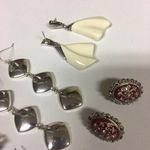 Trifari Lot Of 4 Vintage Modern Costume Earrings Pierced Variety 1 1 Best Photo 3