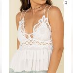 Free People Women’s S Adella Ruffle Lace Cami Tank Top White Coquette Summer Photo 4