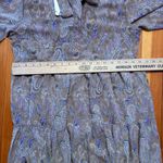 Elan  NWT Paisley‎ Dress Tie Neck Long Sleeve Tiered Mini Dress Size Medium Photo 5