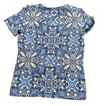 Talbots Mosaic Floral Print Short Sleeve Knit Top S Photo 2