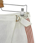 Anthropologie  Hutch Rori Skirt Wrap Buckle‎ Striped Asymmetric White Rust Size 4 Photo 3