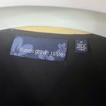 Susan Graver  Womens Size 1X Black V-Neck Blouse Embellished Dressy Casual Blouse Photo 8